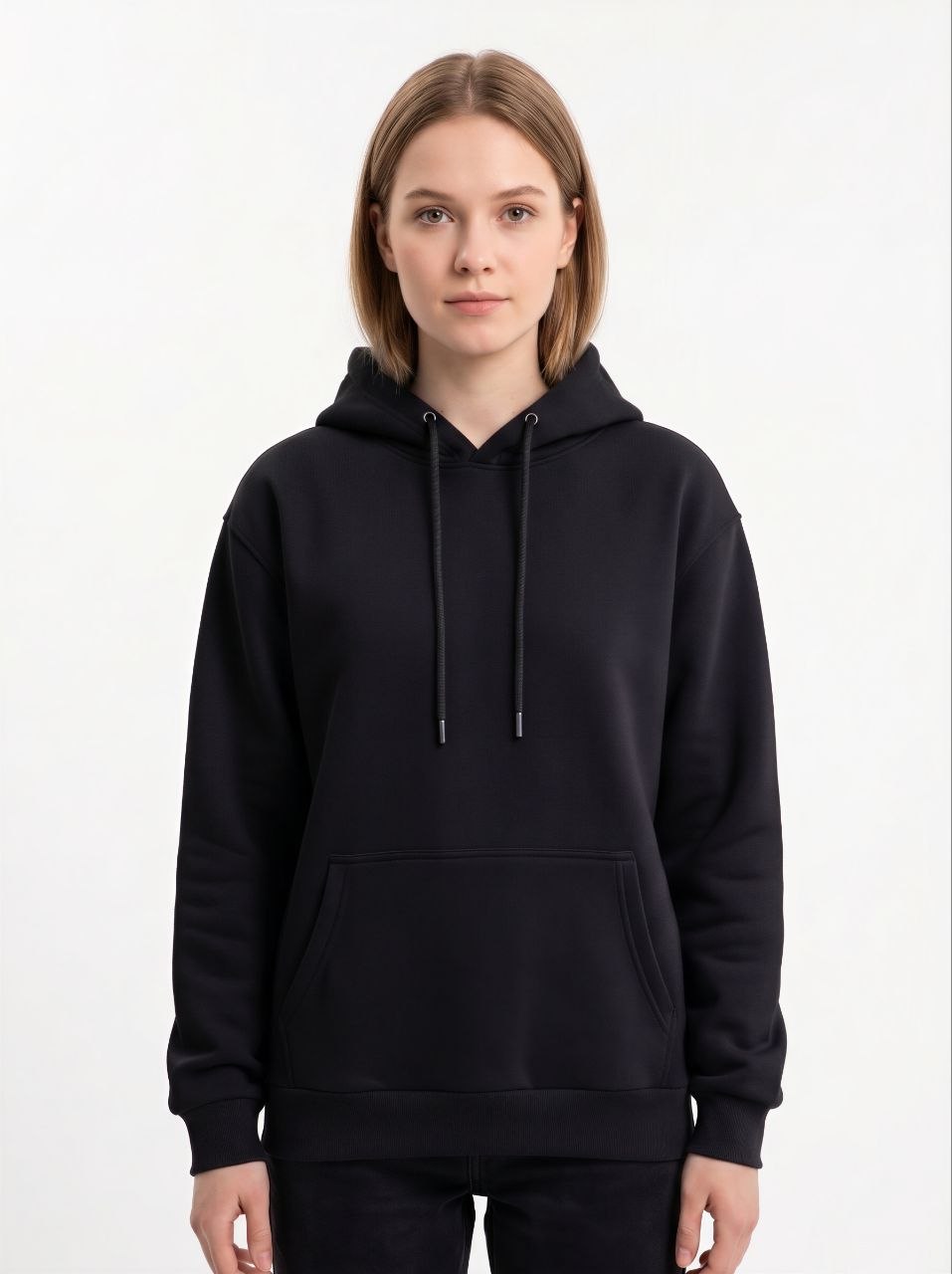 Hoodie Essential Minimalist Negro