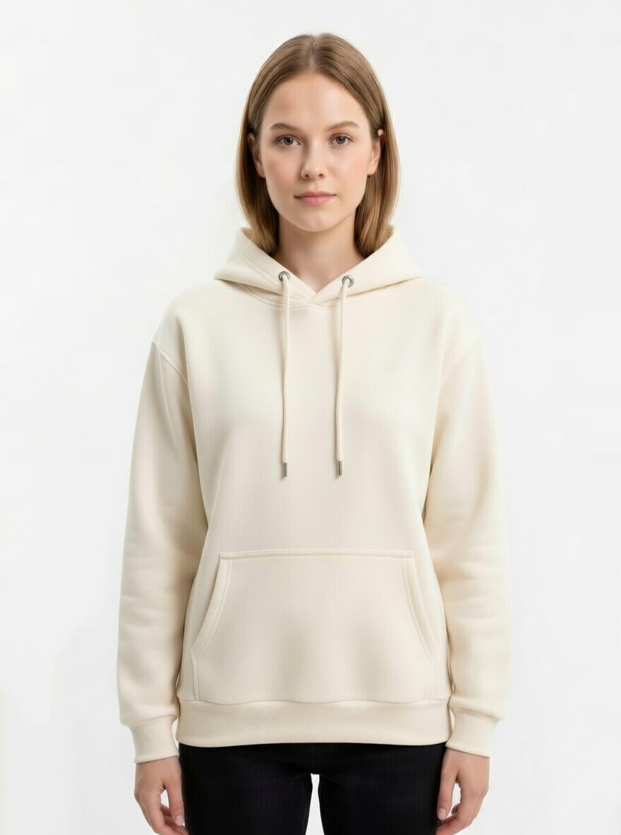 Hoodie Essential Minimalist Marfil