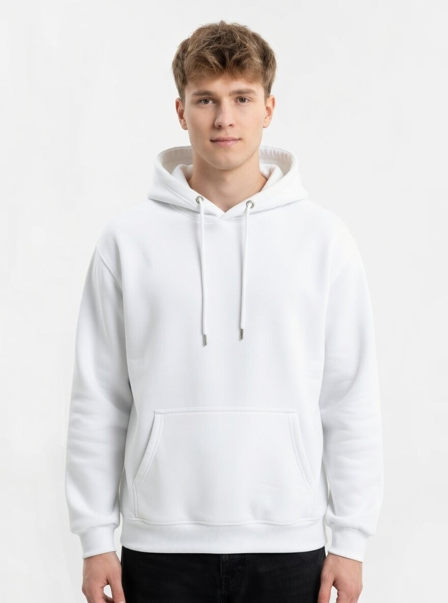 Hoodie Essential Minimalist Blanco