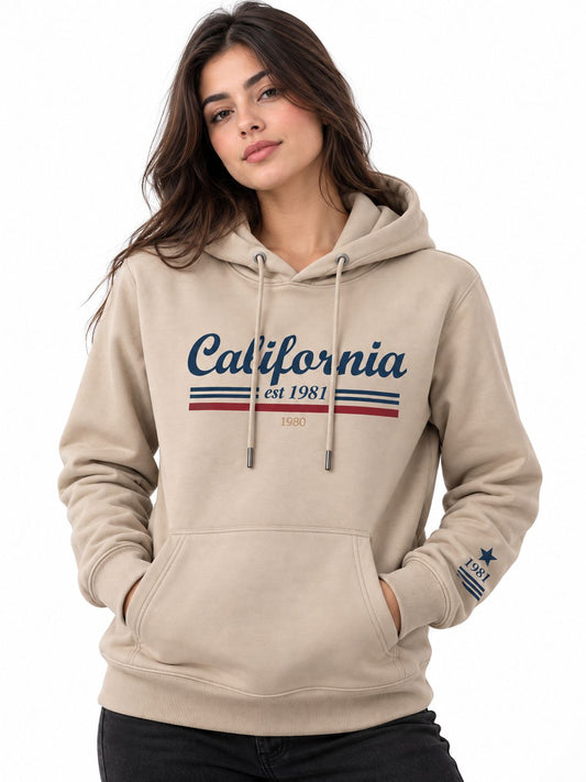 Hoodie Unisex California Vintage Beige