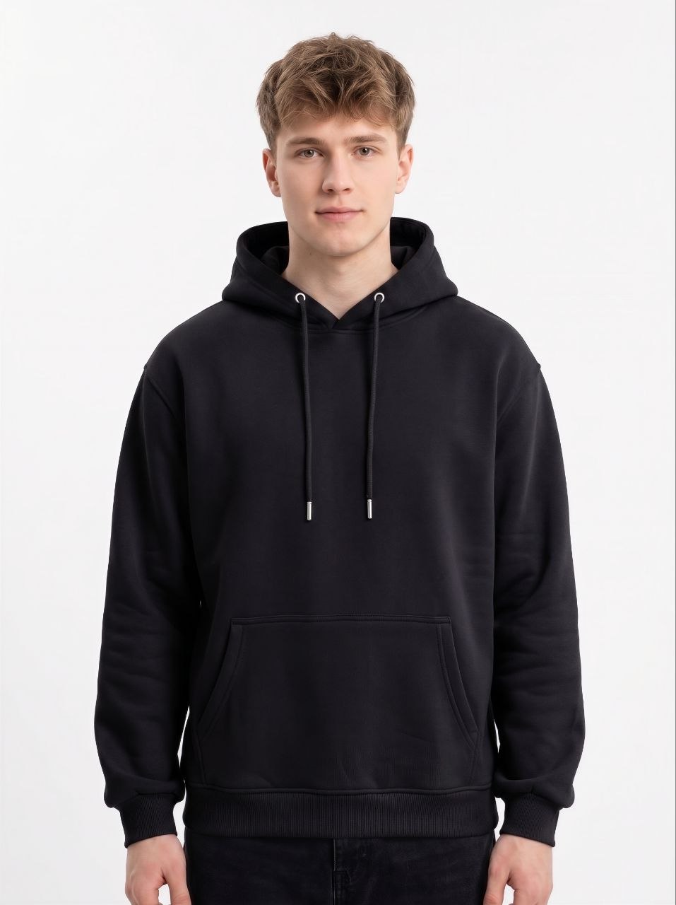 Hoodie Essential Minimalist Negro