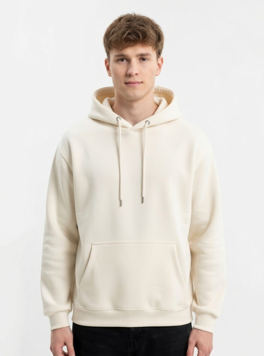 Hoodie Essential Minimalist Marfil