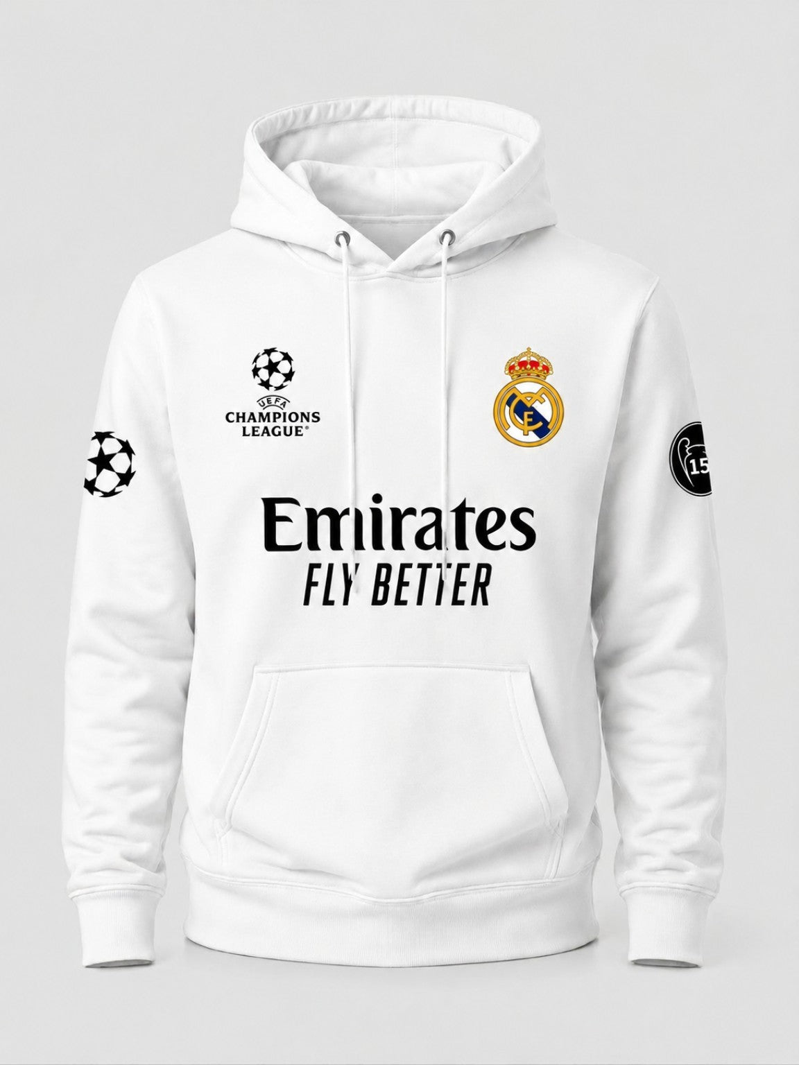 Hoodie blanco Real Madrid Champions League sin modelo