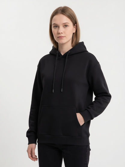 Hoodie Essential Minimalist Negro