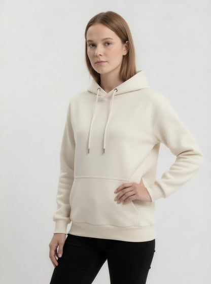 Hoodie Essential Minimalist Marfil