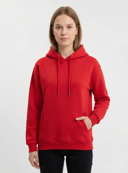 Hoodie Essential Minimalist Escarlata