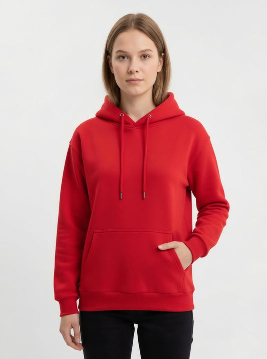 Hoodie Essential Minimalist Escarlata