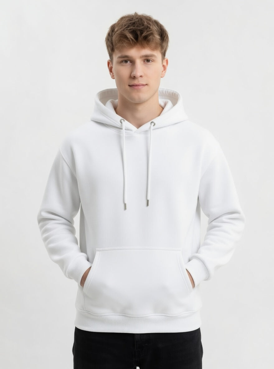 Hoodie Essential Minimalist Blanco