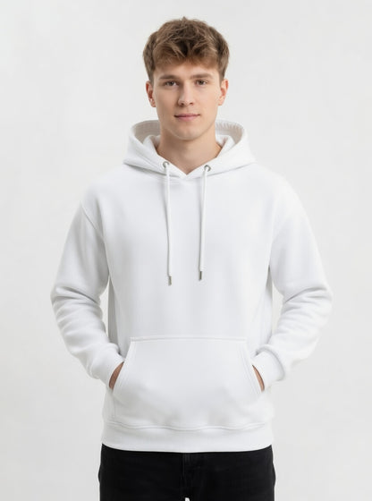 Hoodie Essential Minimalist Blanco