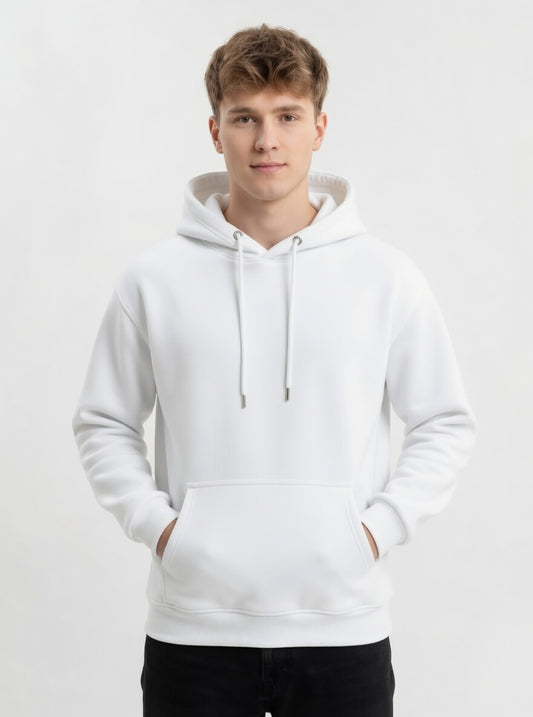 Hoodie Essential Minimalist Blanco