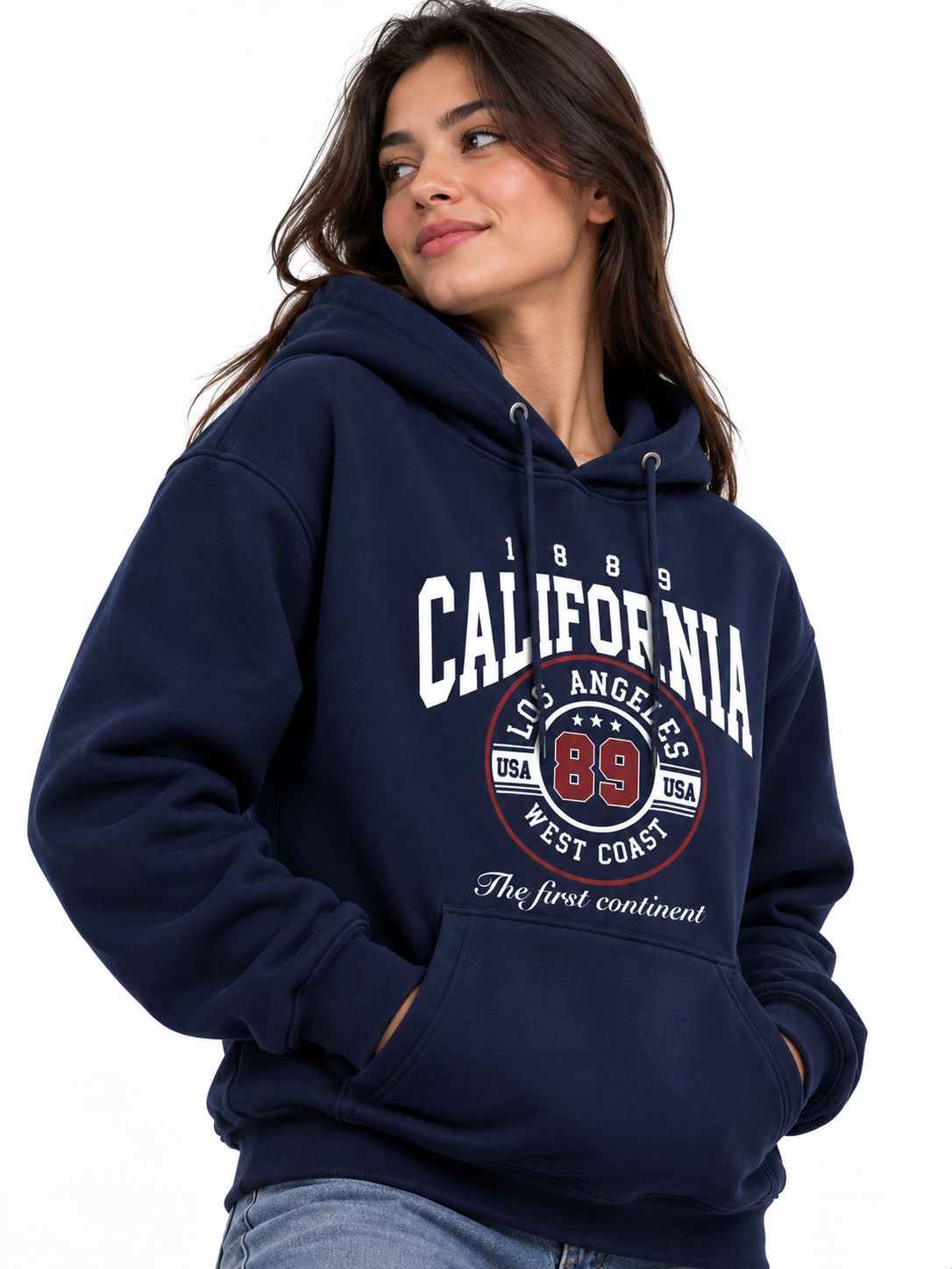 Hoodie Unisex California West Coast Navy
