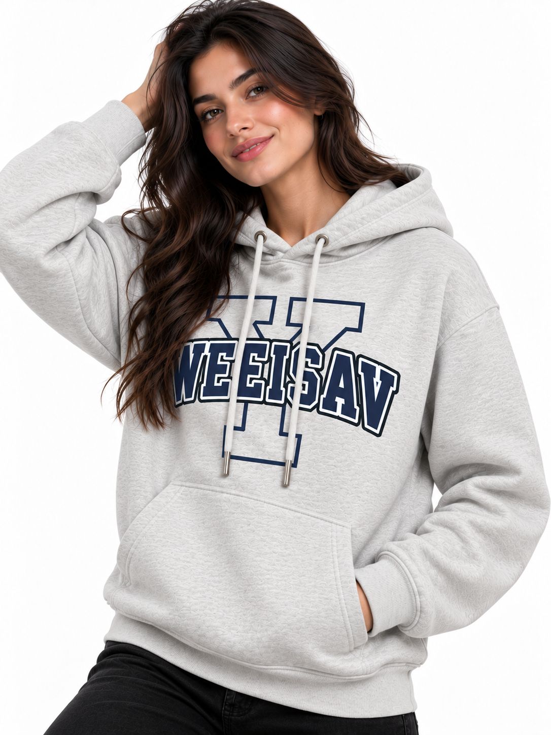 Hoodie Unisex Weekday Light Grey
