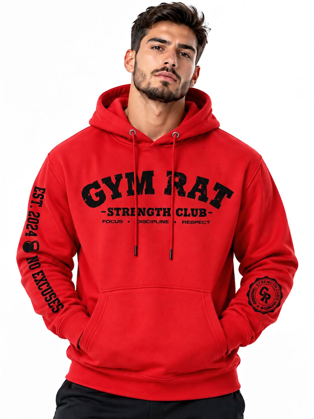 Hoodie Unisex Gym Rat Strength Club