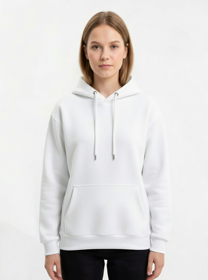 Hoodie Essential Minimalist Blanco