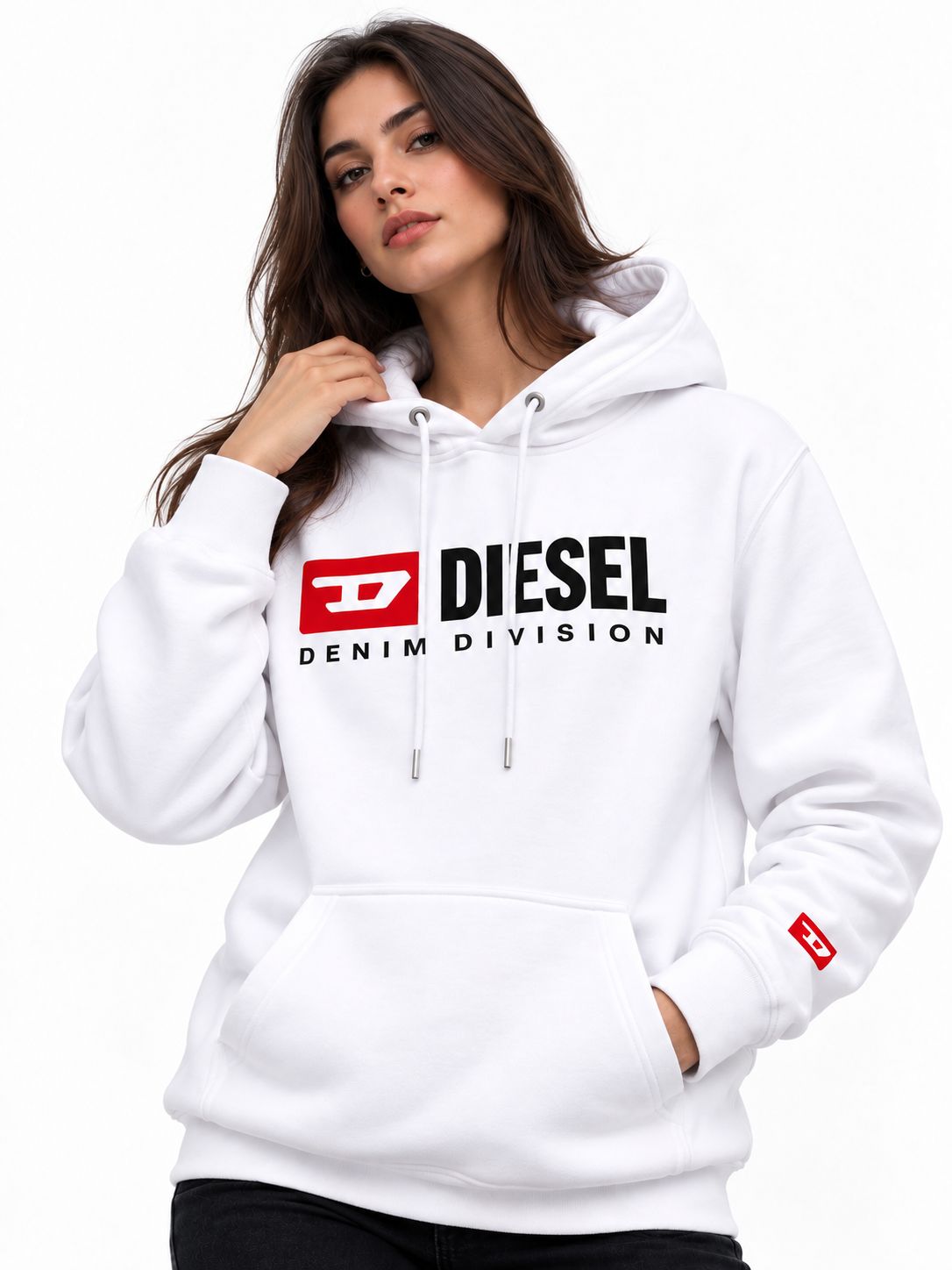 Hoodie Unisex Diesel Denim Division White
