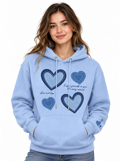 Hoodie Hearts Light Blue