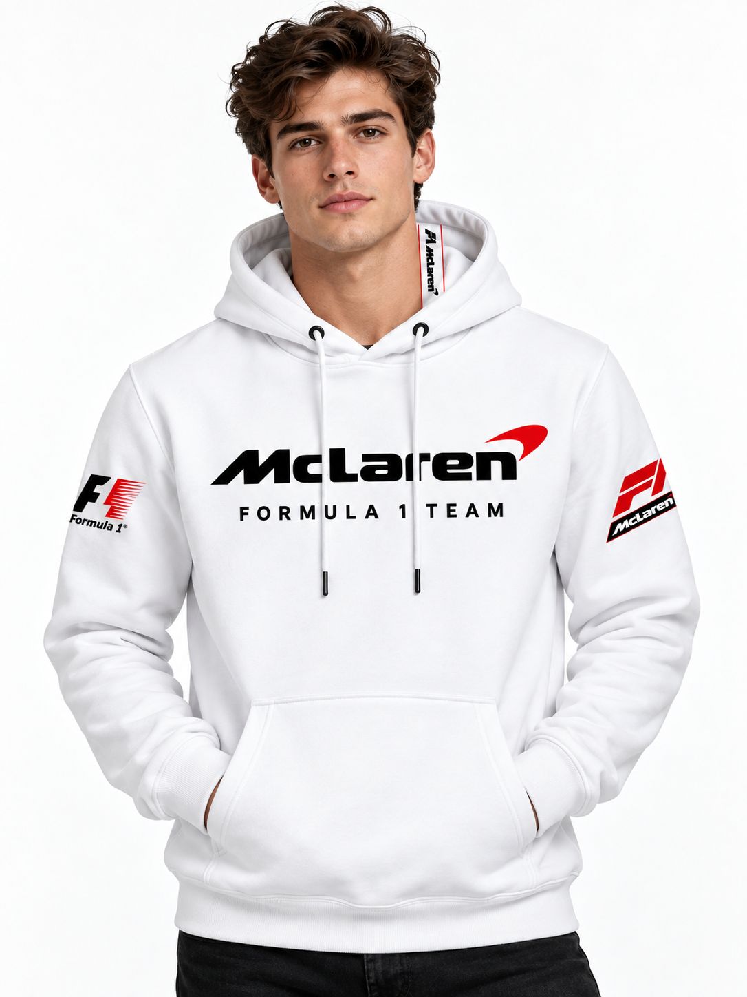 Hoodie Unisex McLaren Formula 1 White Racing