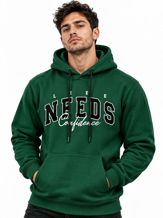 Hoodie Unisex Needs Confidence Green